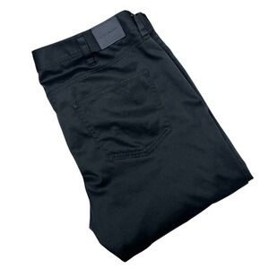 J. Hilburn Custom 5-Pocket Dress Pants Trousers Mens 37x32 Black Cotton Stretch